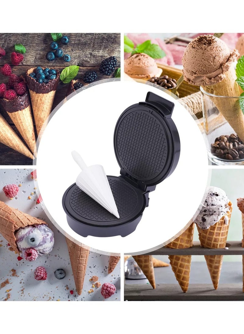 Generic - Ice Cream Cone Maker Egg Roll Machine Waffle Cone Maker Electric, Dual Function Shaved Ice and Waffle Cone Machine, Waffle Cones Home and Party Use, Compact and Durable Design 1200W - Image 1