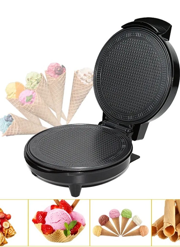 Generic - Ice Cream Cone Maker Egg Roll Machine Waffle Cone Maker Electric, Dual Function Shaved Ice and Waffle Cone Machine, Waffle Cones Home and Party Use, Compact and Durable Design 1200W - Image 1