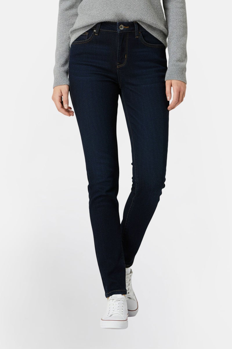 Levi's جينز ضيق للنساء بتمدد مغسول، أزرق داكن - Image 1