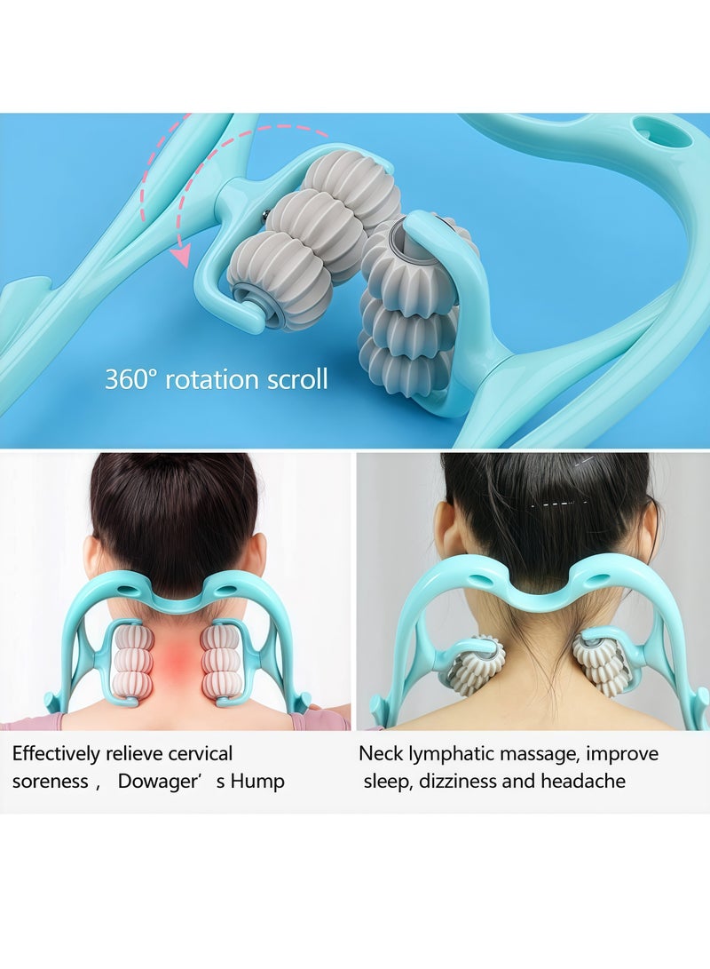 Loquat Neck Massager With 6 Wheels - Pressure Point Tool for Pain Relief, Deep Tissue - Handheld Shoulder Massager for Arm, Legs, Back, and Shoulders - Image 3