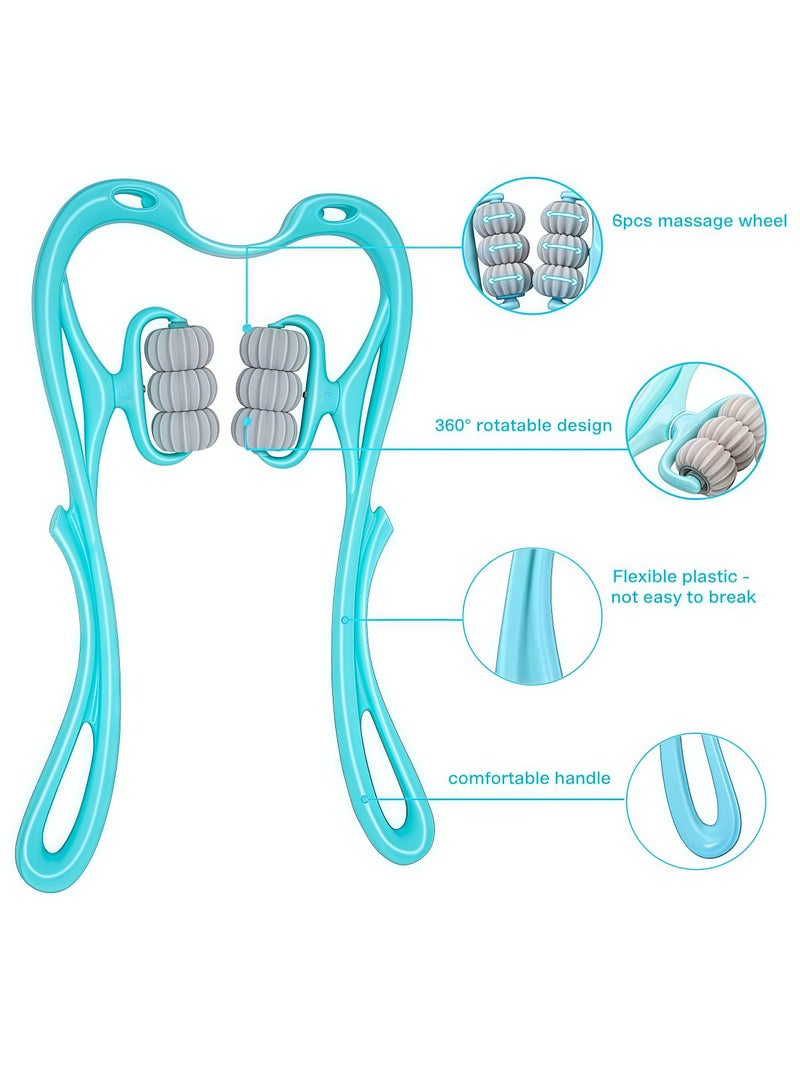 Loquat Neck Massager With 6 Wheels - Pressure Point Tool for Pain Relief, Deep Tissue - Handheld Shoulder Massager for Arm, Legs, Back, and Shoulders - Image 2