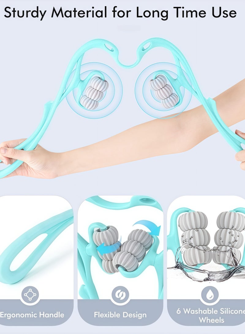Loquat Neck Massager With 6 Wheels - Pressure Point Tool for Pain Relief, Deep Tissue - Handheld Shoulder Massager for Arm, Legs, Back, and Shoulders - Image 5