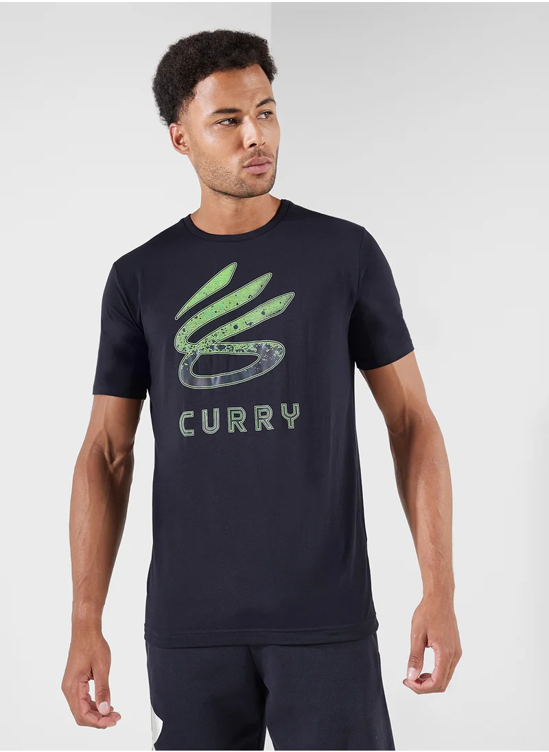 اندر ارمور Curry Logo Graphic T-shirt