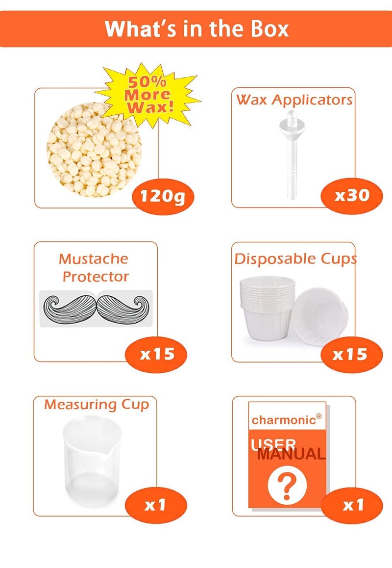 Charmonic 120g Charmonic Nose Hair Waxing Kit with 30 Applicators, Quick and Painless Removal for Men and Women, Enough for 15-20 Uses - Image 2