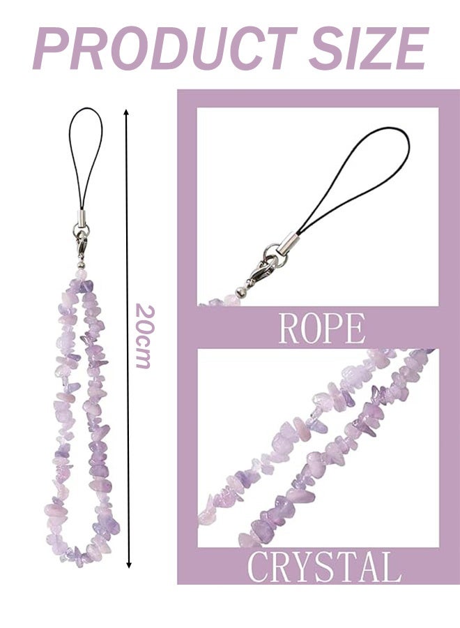 Phone Charms/ Chain Strap for Women Girls Handmade Bohemian Style Cell Phone Case Lanyard Wrist Strap  Natural Gemstone Charms for Keychain - Image 2