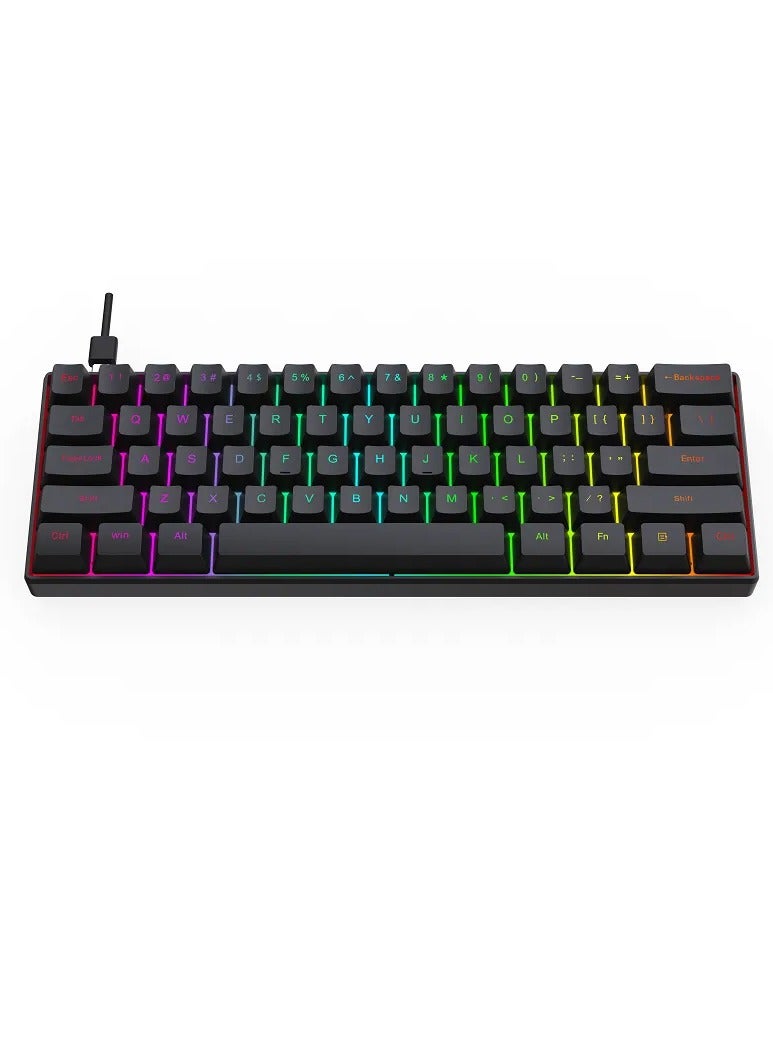 Bajeal K101 Ergonomic Tritium 60% Rainbow RGB Gaming Mechanical Keyboard - Image 1