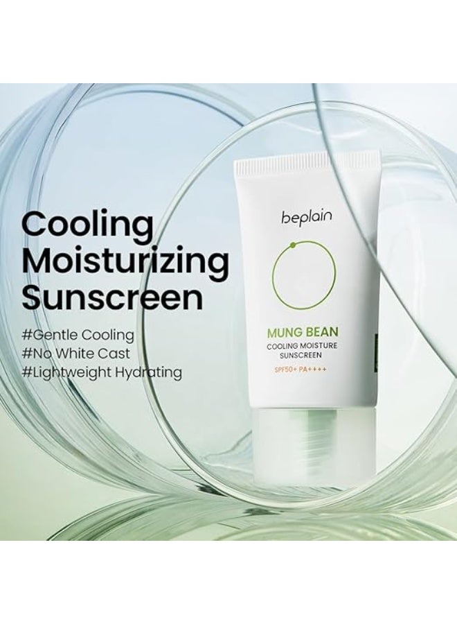 beplain Mung Bean Cooling Moisturizing Sunscreen SPF 50 | Lightweight Moisturizing, No White Cast | Gentle for Sensitive Skin | Korean Skincare (1.69 fl oz / 50 ml) - Image 4