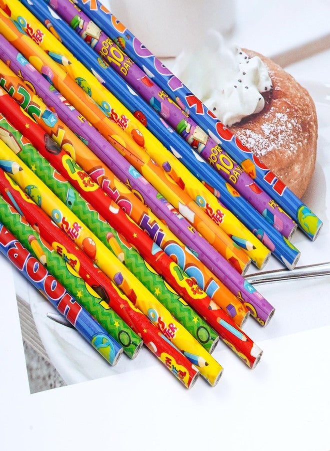 Rbenxia 48PCS 100th Days Wooden Pencils with Erasers Assortment Colorful Novelty Pencils Awards Incentives for Office Supplies Giveaways Favor - Image 4