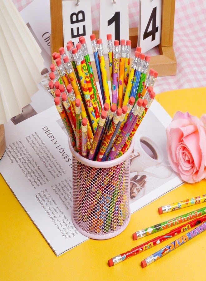 Rbenxia 48PCS 100th Days Wooden Pencils with Erasers Assortment Colorful Novelty Pencils Awards Incentives for Office Supplies Giveaways Favor - Image 5