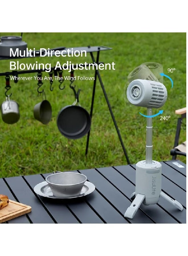 JISULIFE Outdoor Fan Ultra 1, 10-Speed Foldable, 13500mAh Battery Operated Rechargeable, Portable Tent Ceiling with Power Bank - Image 3