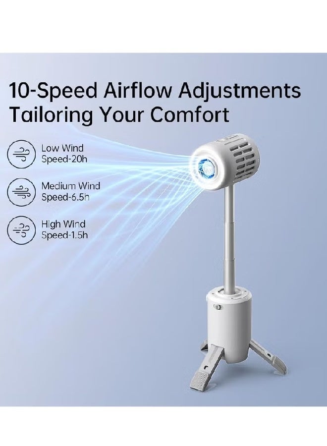 JISULIFE Outdoor Fan Ultra 1, 10-Speed Foldable, 13500mAh Battery Operated Rechargeable, Portable Tent Ceiling with Power Bank - Image 2