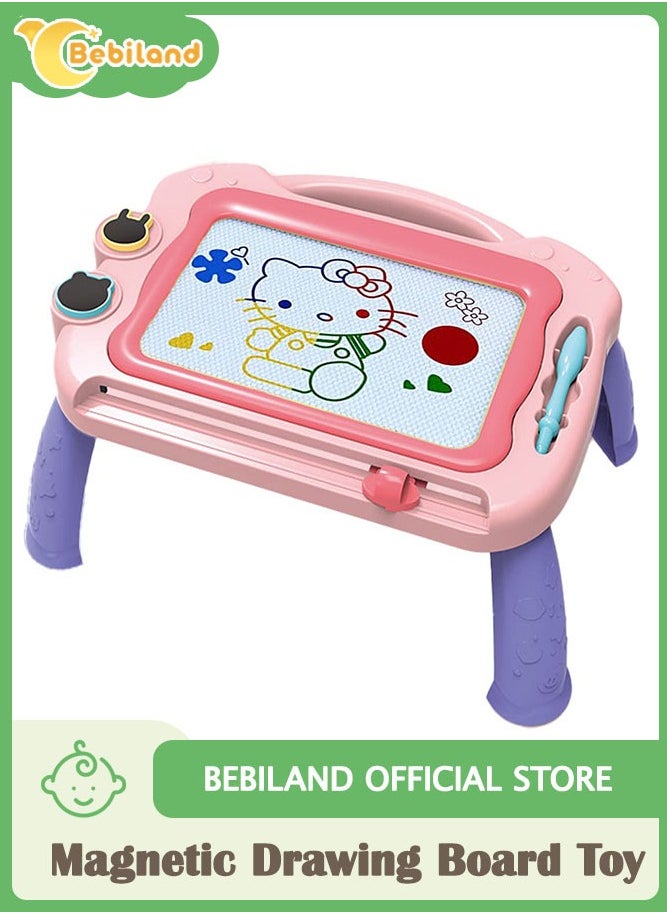 Bebiland - Magnetic Drawing Board for Kids, 10 Inch Color Erasable Doodle Writing Pad, Toddler Girl Toys and Gift, Doodle Board Pad Learning and Educational Toys (Pink/Purple) - Image 1