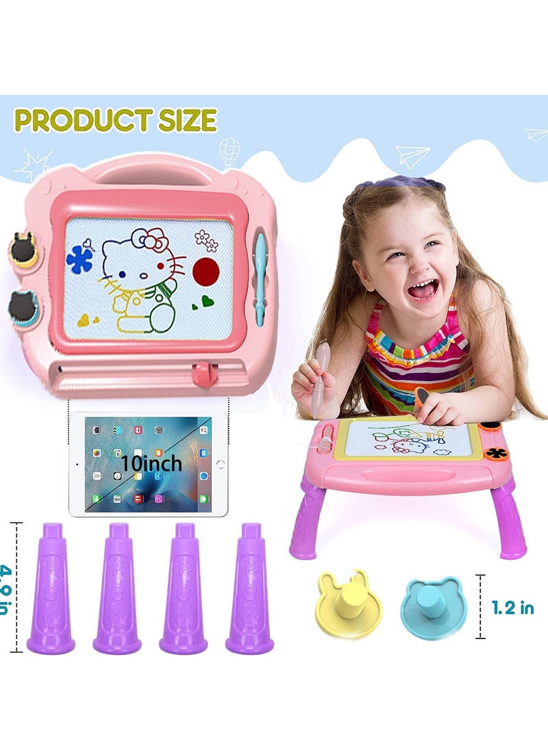 Bebiland - Magnetic Drawing Board for Kids, 10 Inch Color Erasable Doodle Writing Pad, Toddler Girl Toys and Gift, Doodle Board Pad Learning and Educational Toys (Pink/Purple) - Image 1