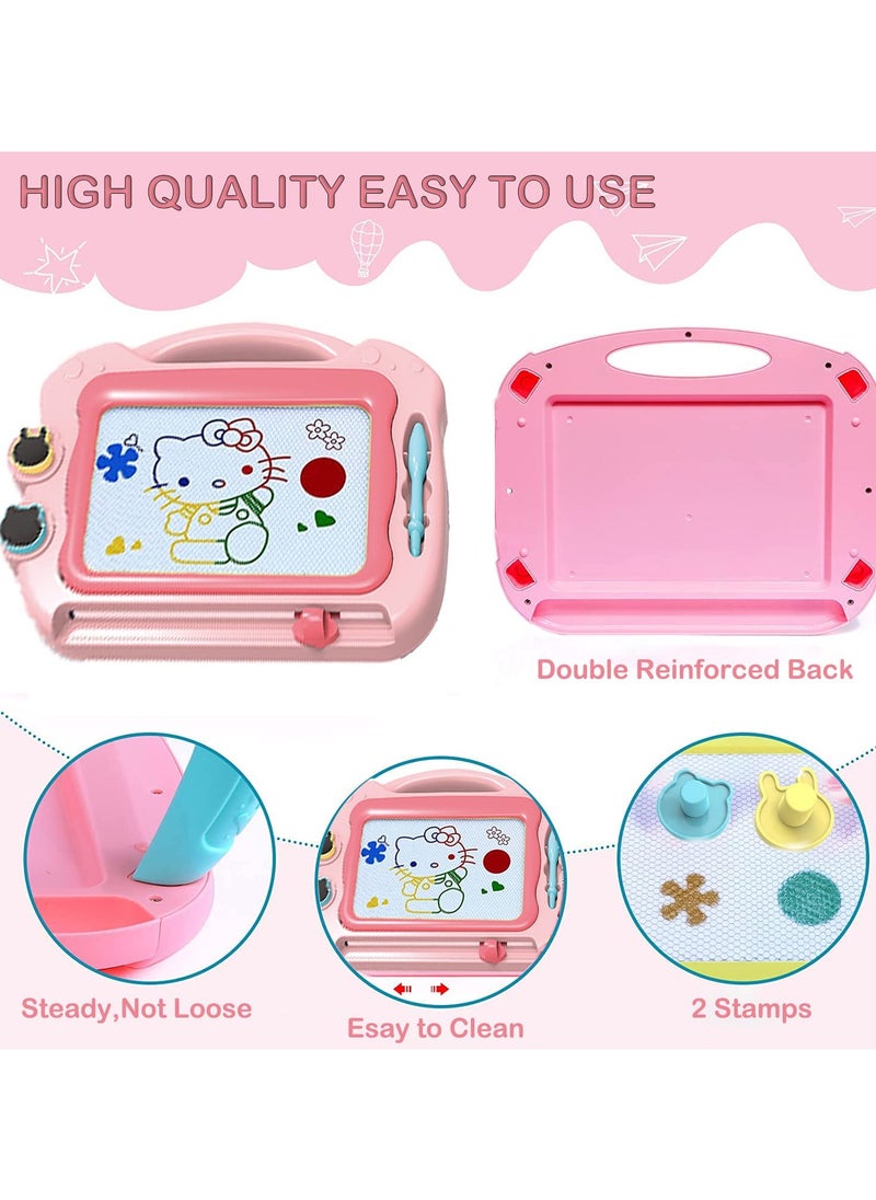 Bebiland - Magnetic Drawing Board for Kids, 10 Inch Color Erasable Doodle Writing Pad, Toddler Girl Toys and Gift, Doodle Board Pad Learning and Educational Toys (Pink/Purple) - Image 1