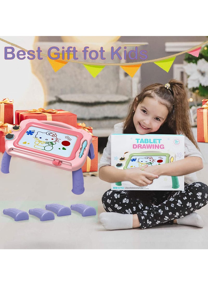 Bebiland - Magnetic Drawing Board for Kids, 10 Inch Color Erasable Doodle Writing Pad, Toddler Girl Toys and Gift, Doodle Board Pad Learning and Educational Toys (Pink/Purple) - Image 1