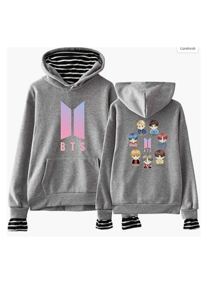 General - BTS Love Yourself Concert Hoodie Gray - Image 1