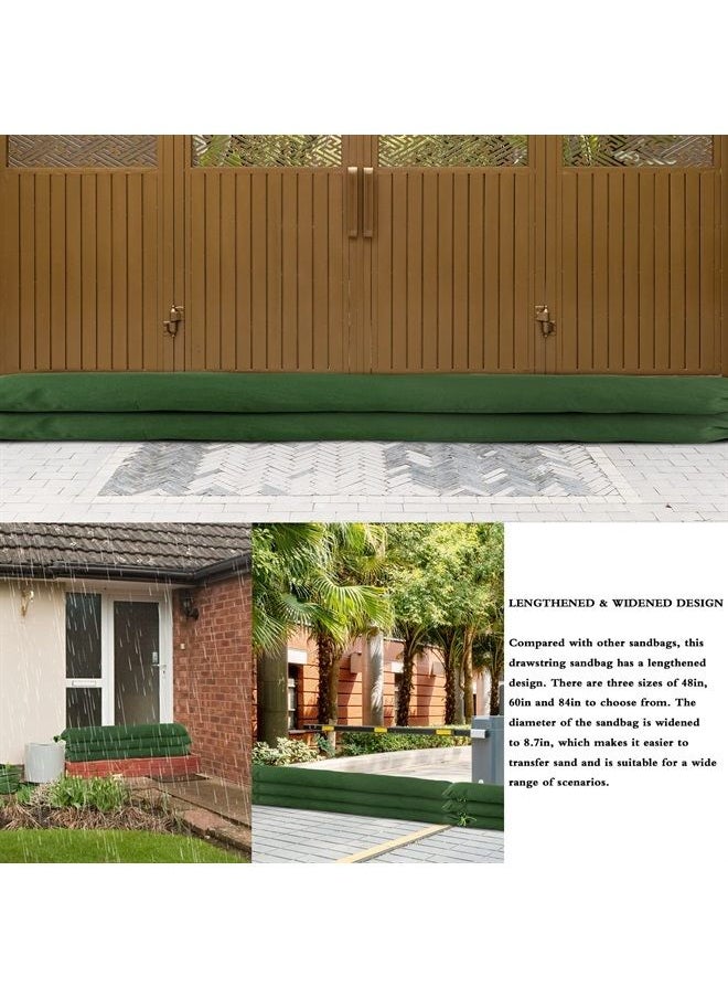 TiTa-Dong Sandbags for Flooding, Thickened Canvas Tube Sandbags with Elastic Band, Long Canvas Sandbag Flood Water Barrier Sandbags, Reusable Sandbags for Flooding Rain Water Control for Doors,(2PCS 19*215CM) 