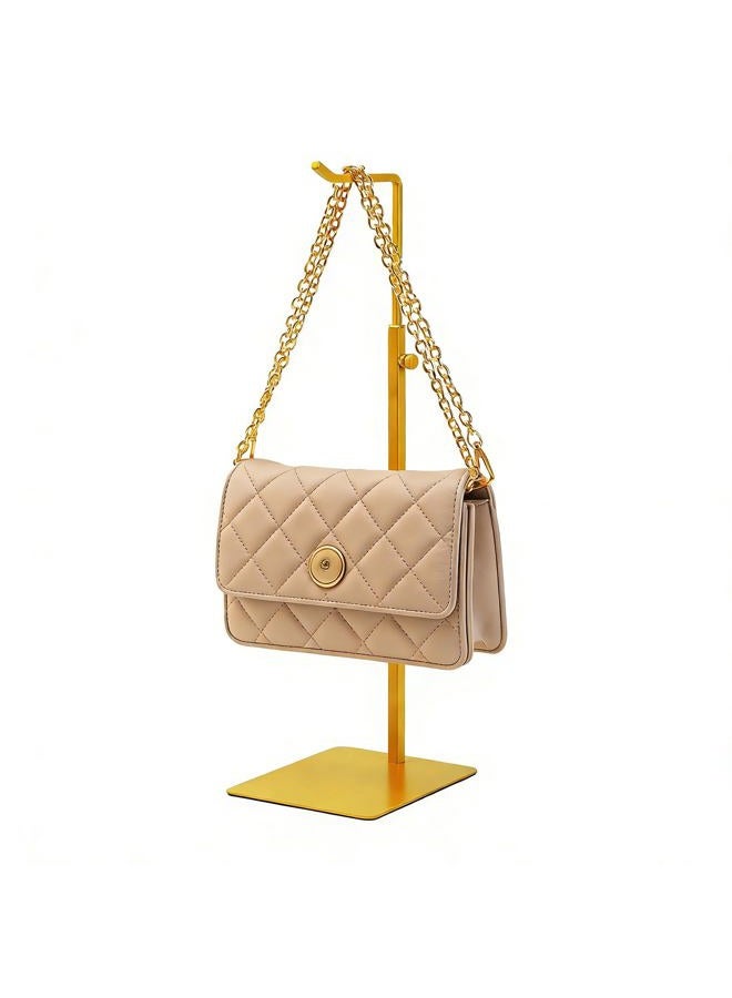 KMtilsh Purse Holder, Adjustable Purse Display Stand , Golden Handbag Display Stand, Hanger Rack for Bags, Suitable For Desktops, Wardrobes And Commercial Storeshook Stand - Image 1