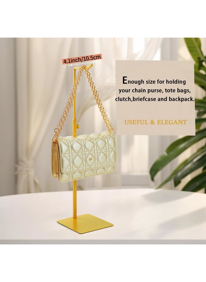 KMtilsh Purse Holder, Adjustable Purse Display Stand , Golden Handbag Display Stand, Hanger Rack for Bags, Suitable For Desktops, Wardrobes And Commercial Storeshook Stand - Image 5