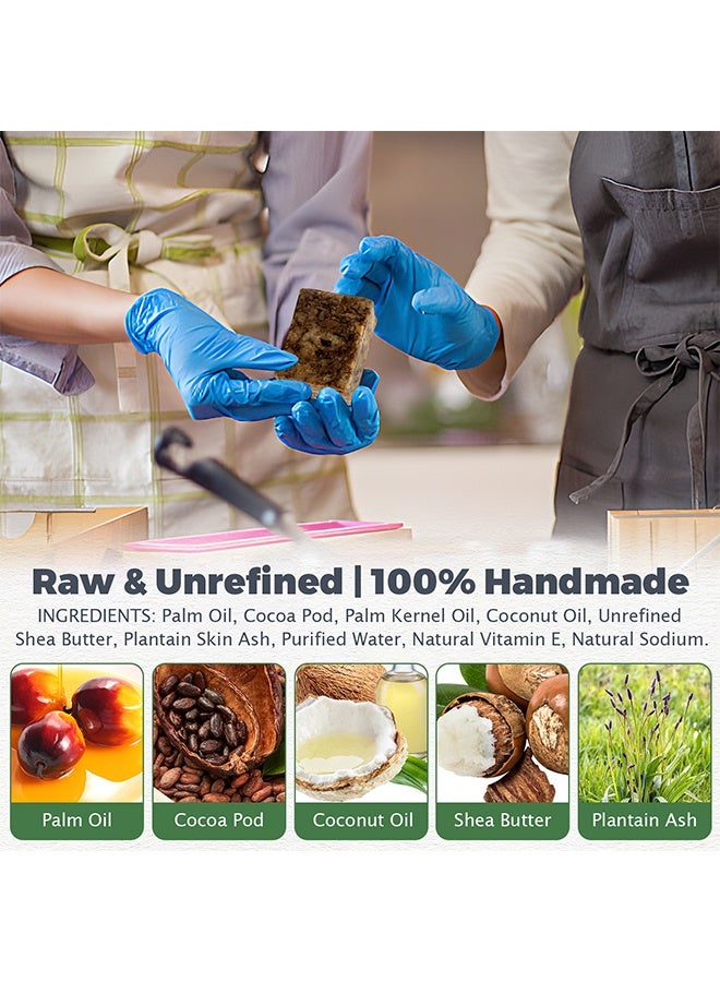 Elaimei African Black Soap, Raw African Black Soap, Wash With Shea Butter Fade Dark Spots And Acne Spots Anti Aging Hydrates Balance Oily Skin, Face & Body Wash, 100% Raw Organic Unrefined And Handmade African Black Soap, 100G - Image 3