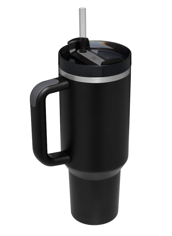 Stanley - 40oz Stanley Cup Black Quencher H20 Flowstate Stainless Steel Vacuum Insulated Tumbler with Lid, Straw & Car Cup Holder Compatible for Water, Iced Tea, Coffee, Smoothie and More | BPA‑Free, Best Gift for All Oceans | Premium Eco‑Friendly Travel Mug with Advanced Flowstate Lid. - Image 1