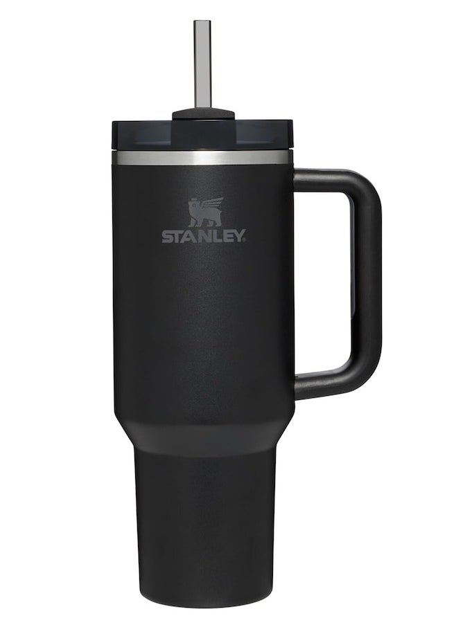 Stanley - 40oz Stanley Cup Black Quencher H20 Flowstate Stainless Steel Vacuum Insulated Tumbler with Lid, Straw & Car Cup Holder Compatible for Water, Iced Tea, Coffee, Smoothie and More | BPA‑Free, Best Gift for All Oceans | Premium Eco‑Friendly Travel Mug with Advanced Flowstate Lid. - Image 1