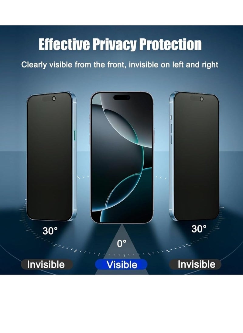 JAJEEK "2024 2-Pack Matte Privacy Screen Protector & Camera Lens Protector for iPhone 16 Pro Max – Anti-Spy, Anti-Glare, Eye Protection, Tempered Glass Film (6.9 Inches)" - Image 2