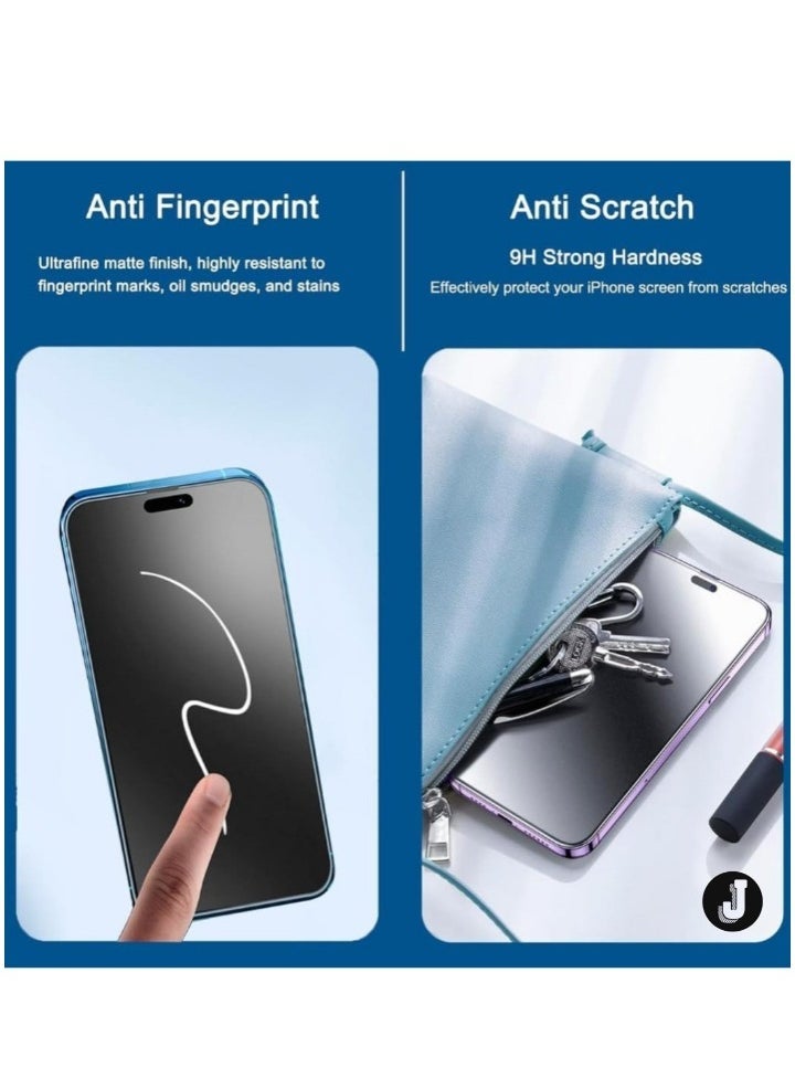 JAJEEK "2024 2-Pack Matte Privacy Screen Protector & Camera Lens Protector for iPhone 16 Pro Max – Anti-Spy, Anti-Glare, Eye Protection, Tempered Glass Film (6.9 Inches)" - Image 3