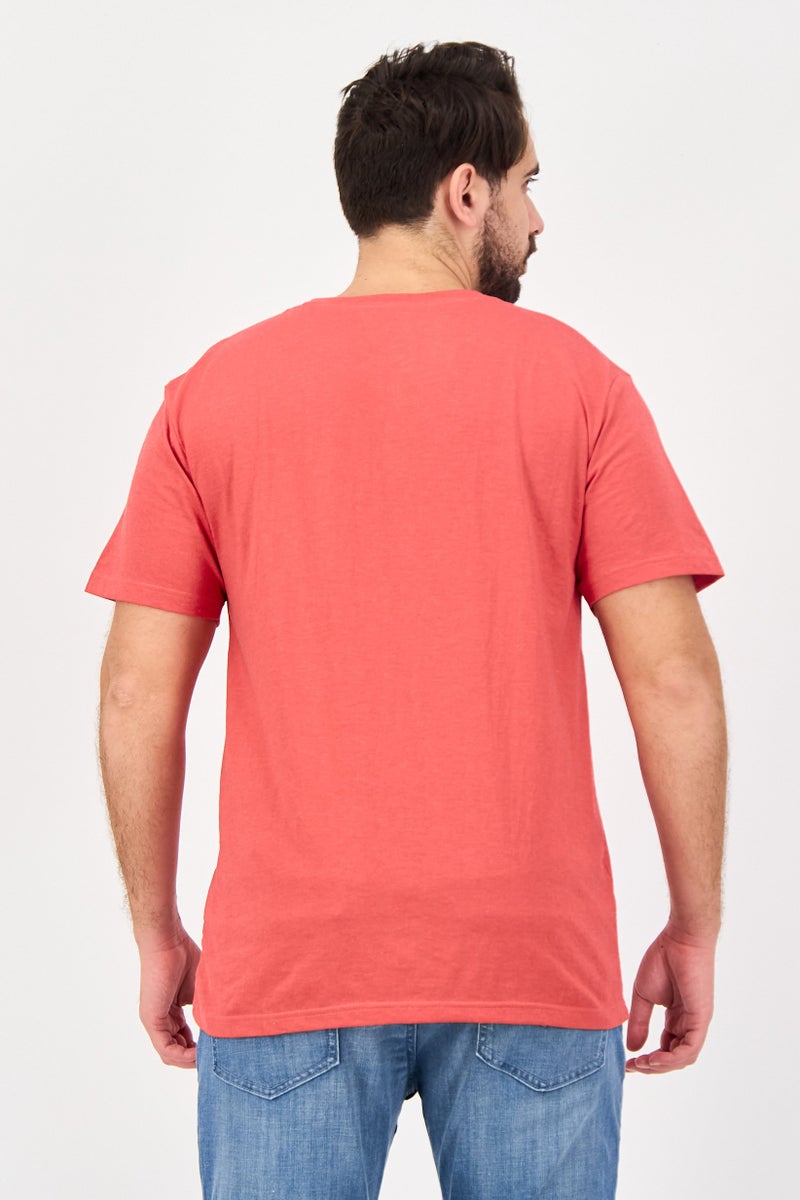 Tailorbyrd Men Crew Neck Short Sleeve Embroidered Logo T-Shirt, Red - Image 2