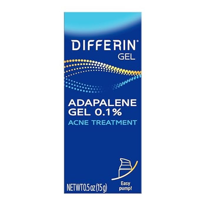 Differin Acne Treatment Gel, 30 Day Supply, Retinoid Treatment for Face with 0.1% Adapalene, Gentle Skin Care for Acne Prone Sensitive Skin, 15g Pump (Packaging May Vary) - Image 1