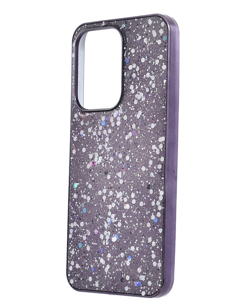 Glitter Plastic Phone Case for Oppo Reno 13 - Purple - Image 3