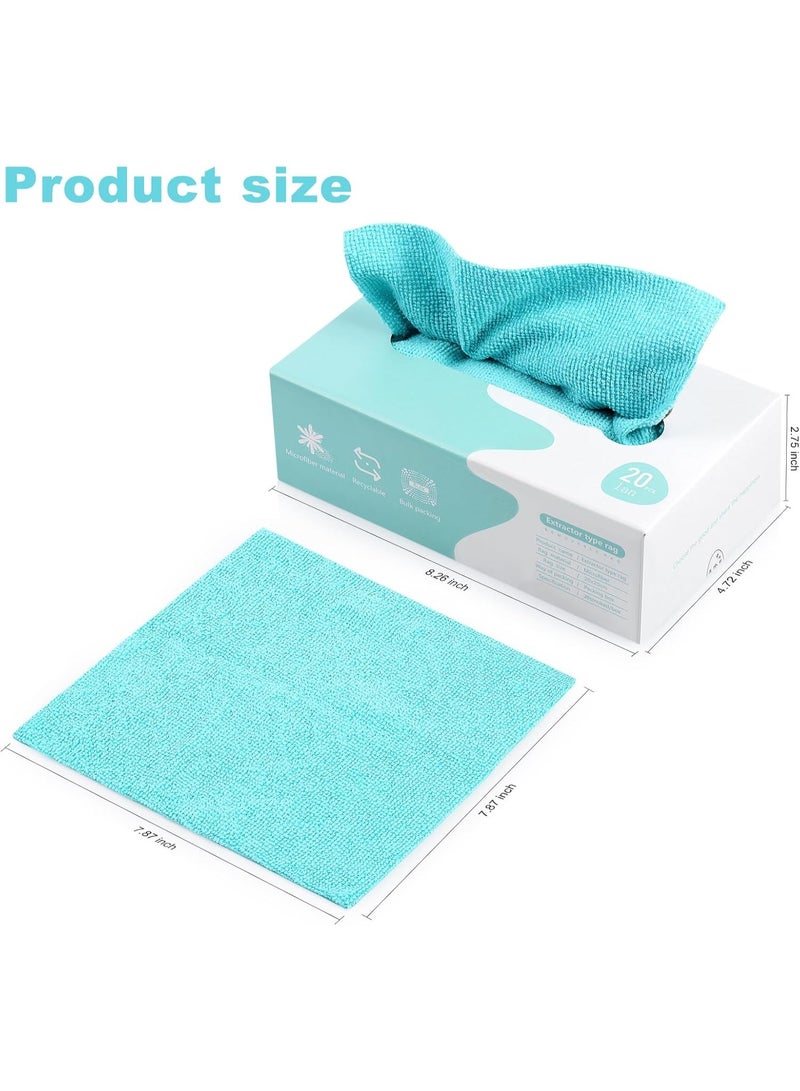 Pull-Out Microfiber Rags Cleaning Cloths Value Pack of 3 Boxes (Total 60 Pcs) Disposable Tissue Box Style Microfiber Towels for Kitchen Home and Car Cleaning - Image 2