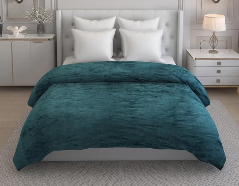 S&S Sands® Super Soft Double Bed Woollen Quilt Cover, 310TC Warm Duvet Cover, Woolen Duvet Cover/Rajai Cover/Blanket Cover/Quilt Cover King Size=90x100 Inches, Winter Blanket Cover (Green) - Image 2