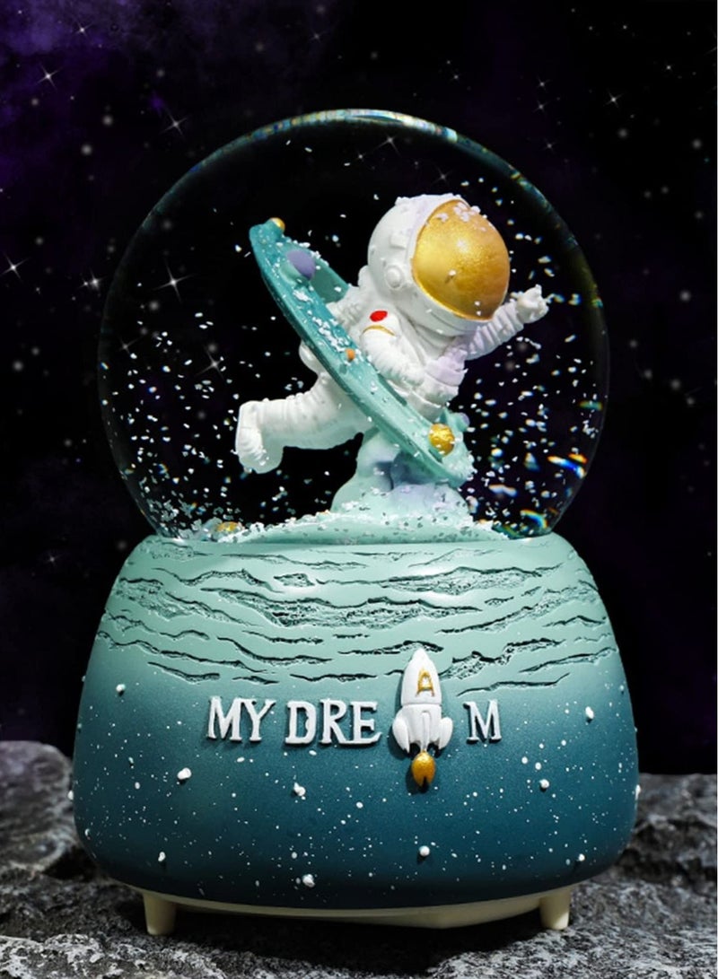 Captaintech Snow Globes for Kids,  80MM Sparkling Astronaut Toy with Music, Astronaut Music Box Birthday Decoration for Boys Girls Age 8-12 - Image 5