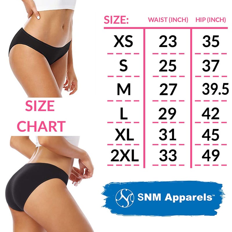 SNM Apparels Womens Underwear- Cotton Underwear for Womenâ€“ Soft, Breathable, Lightweight, Stretch, Hipster Panties For Ladies (7-Pack Black, Large) - Image 5