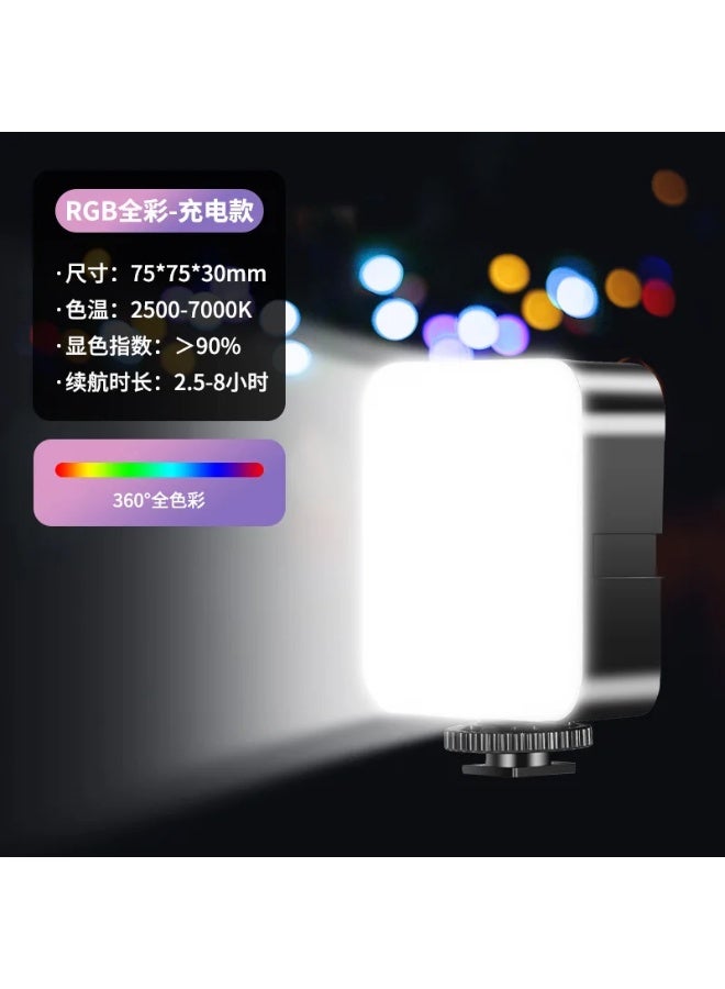 RGB Mini LED Video Fill Light, Wireless Rechargeable Ring Lamp for Makeup Video Live Studio, AY-72 - Image 5