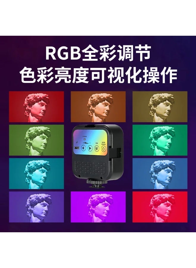 RGB Mini LED Video Fill Light, Wireless Rechargeable Ring Lamp for Makeup Video Live Studio, AY-72 - Image 2