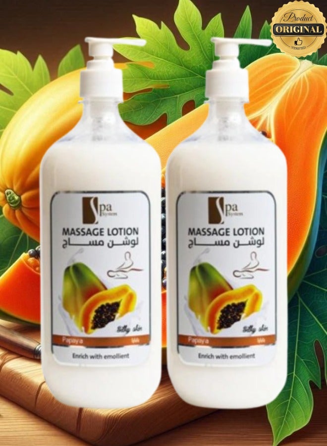 Spa System 2 Pieces Massage Lotion Papaya Enrich With Emolient - Image 1