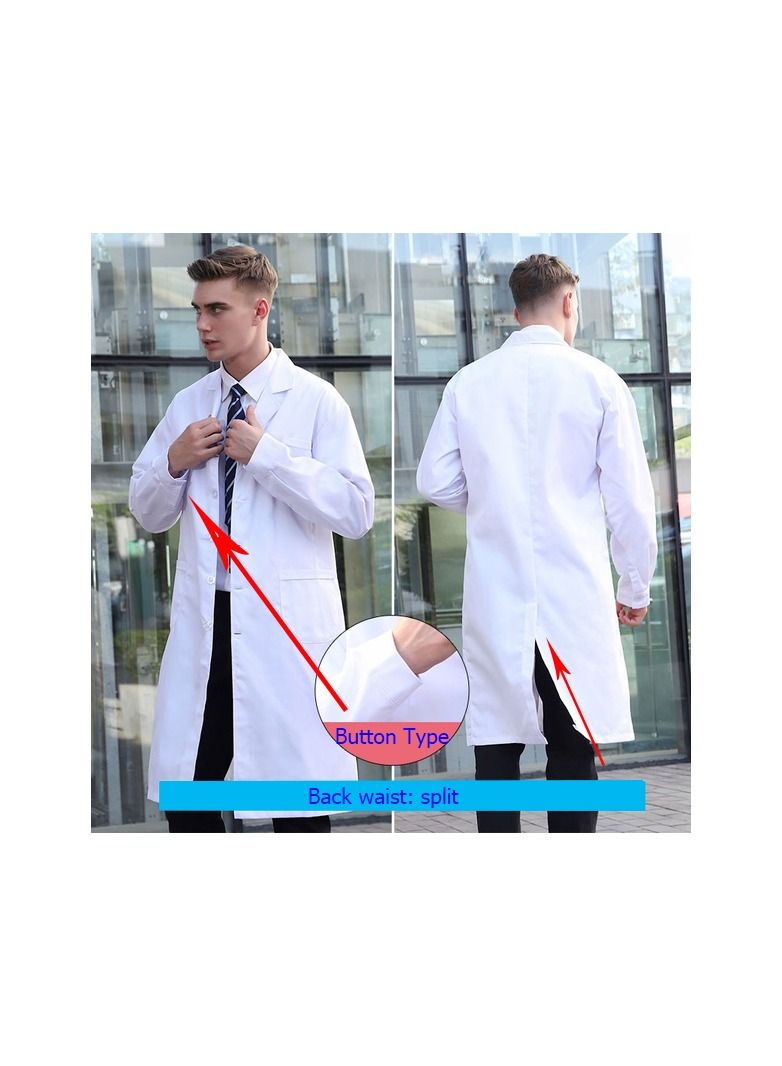 1-Piece Thicken Medical Uniform,Doctor Long Sleeve Coat,Men Women Overall Scrubs Lab Clothes,Size L - Image 1