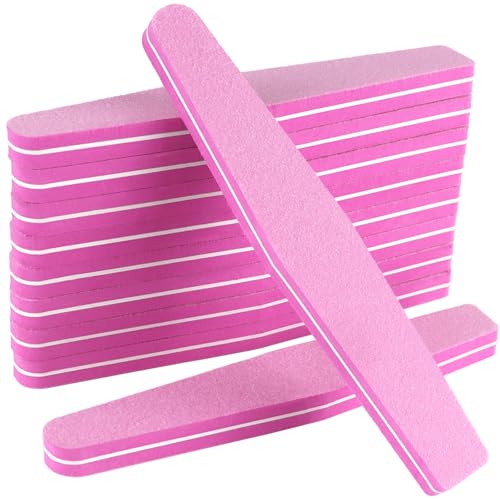 TKYZMS 10 Pack 100/180 Grit Nail Files and buffers,Double Sided Nail Files,Nail Buffer Block,Fingernail File,Sponge Buffing Nail File,for Acrylic/Natural Nails(Pink) - Image 1