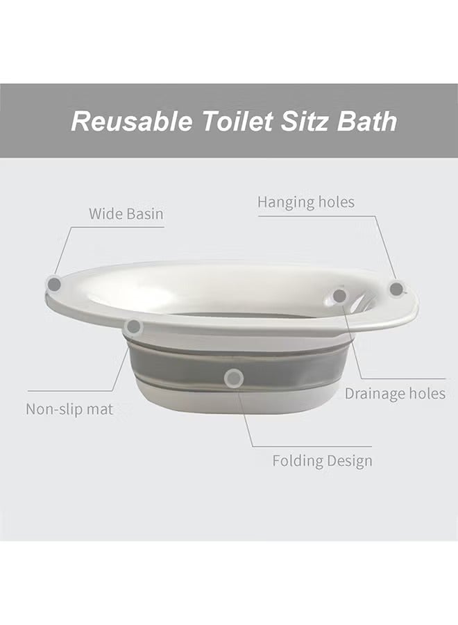 جينغبين حوض حمام سيتز القابل لإعادة الاستخدام - الرعاية الحضرية بعد الولادة والجراحة ، غسالة المرحاض المثبتة للمسنين / المعوقين ، أبيض (39 × 5 × 36 سم) - Image 3