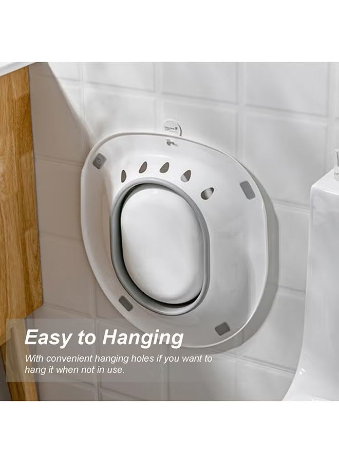 جينغبين حوض حمام سيتز القابل لإعادة الاستخدام - الرعاية الحضرية بعد الولادة والجراحة ، غسالة المرحاض المثبتة للمسنين / المعوقين ، أبيض (39 × 5 × 36 سم) - Image 4