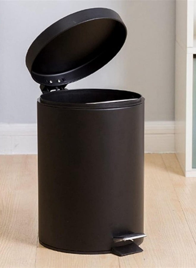 Chase Up Round Colour Coated Pedal Bin 3L Dustbin Size 26x17cm for Kitchen and bathroom, Matt Black, Powder Coated Steel, 3 Litre - Image 4
