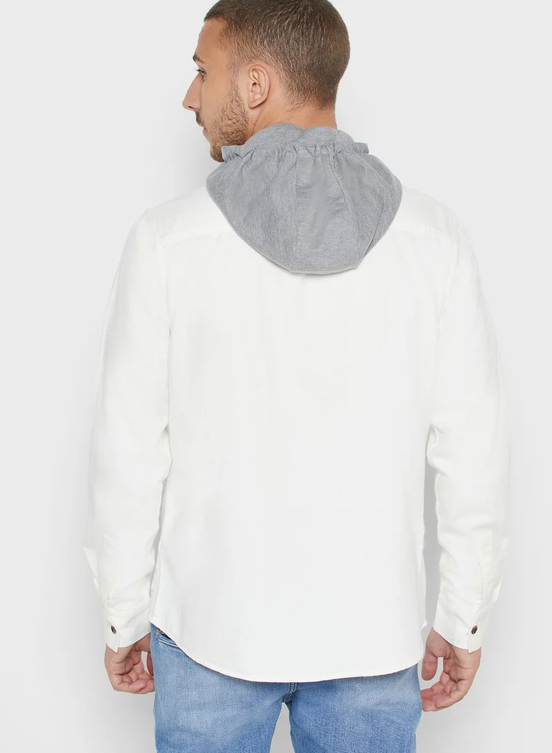 Lee Cooper Pocket Detail Relaxed Hooded Shirt