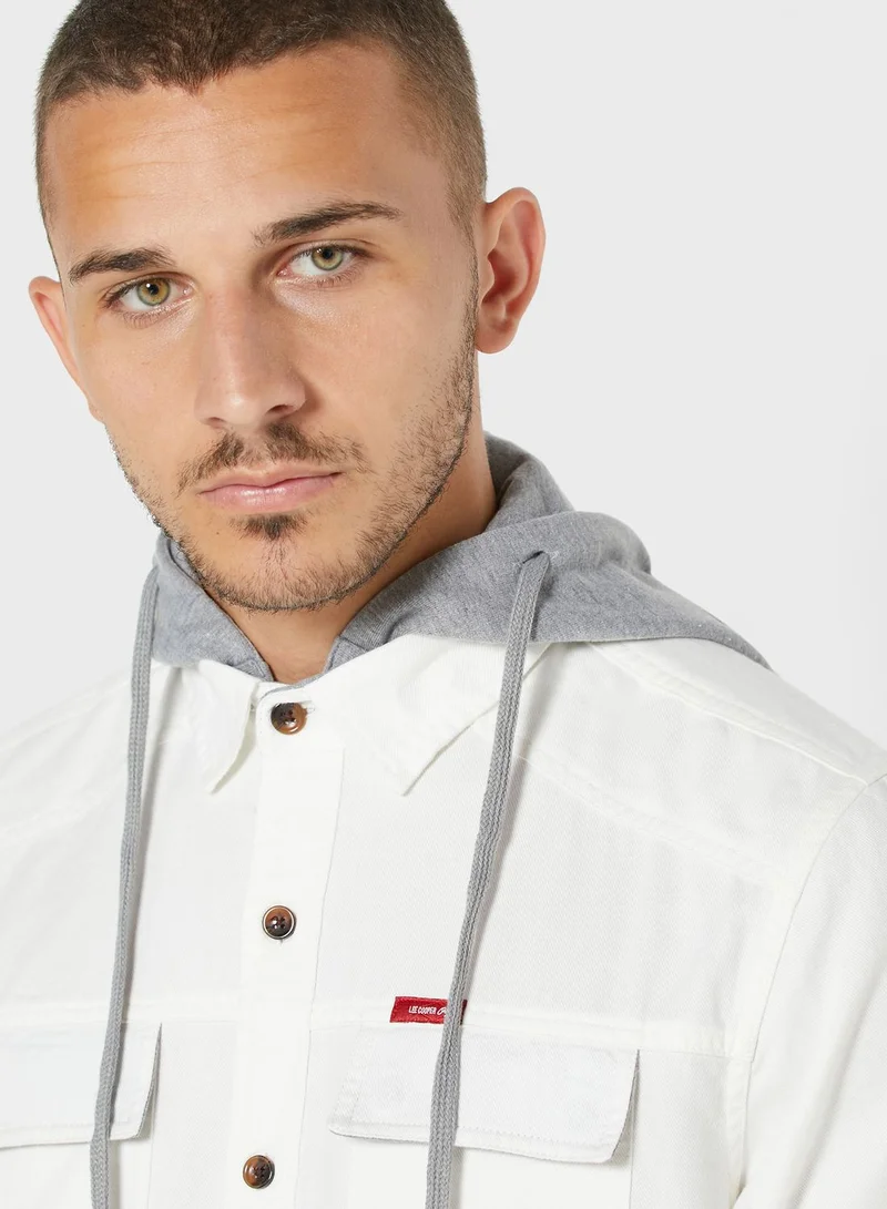 Lee Cooper Pocket Detail Relaxed Hooded Shirt