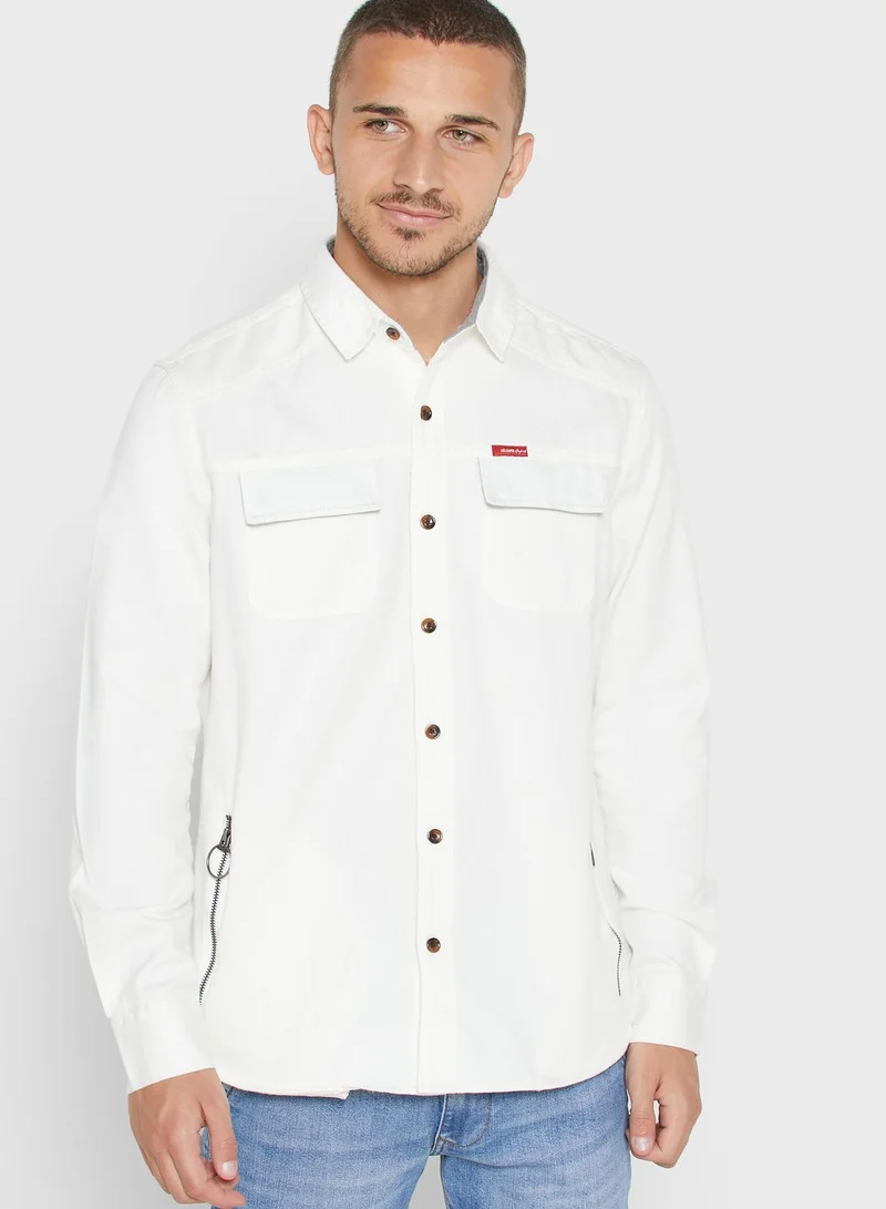 Lee Cooper Pocket Detail Relaxed Hooded Shirt