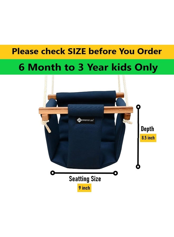 Shopoflux Baby Chair Swing Hanging Indoor Outdoor 6 Month To 3 Year Up To 25 Kg Blue - Image 2