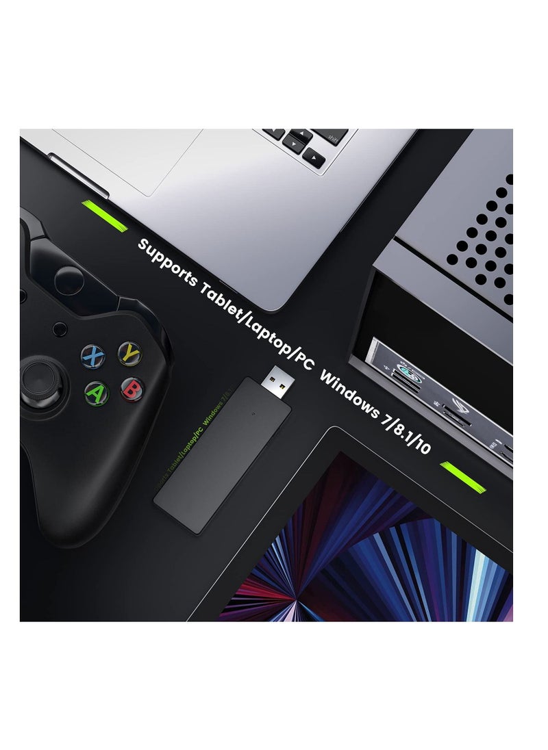 Wireless Adapter，Convert PC Receiver, Compatible with Xbox One Controller for Windows 10/8.1/8/7，Xbox Accessories