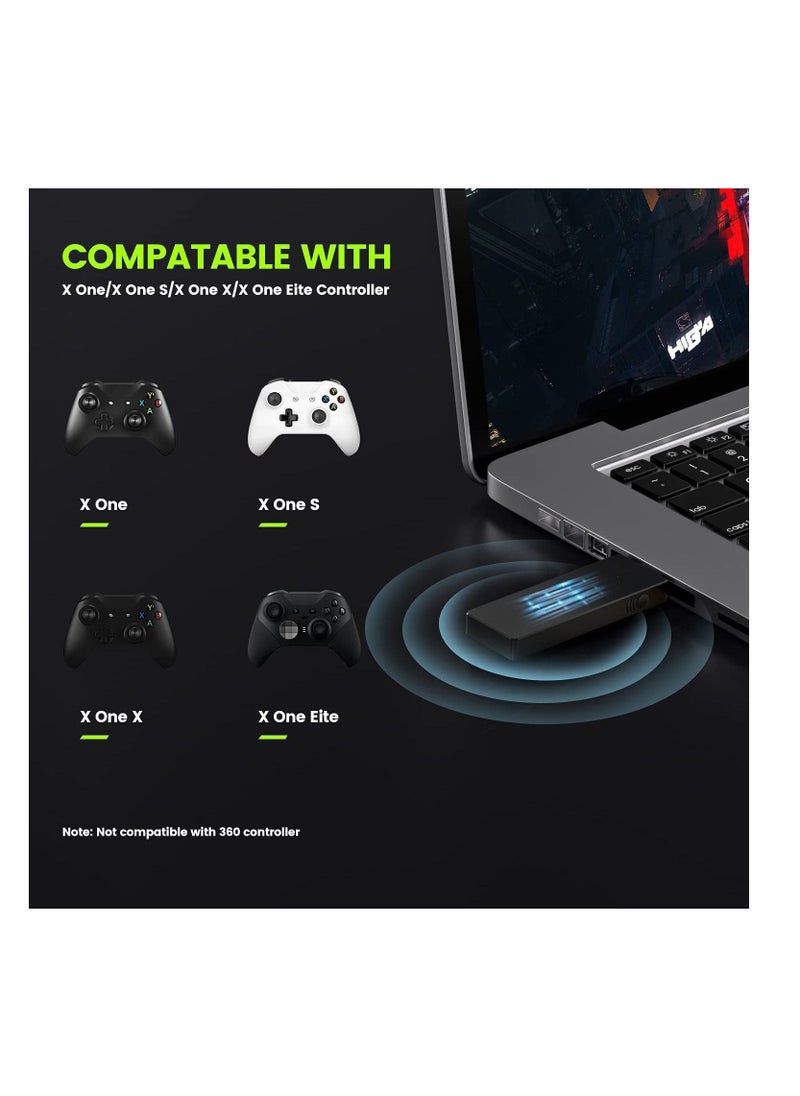 Wireless Adapter，Convert PC Receiver, Compatible with Xbox One Controller for Windows 10/8.1/8/7，Xbox Accessories