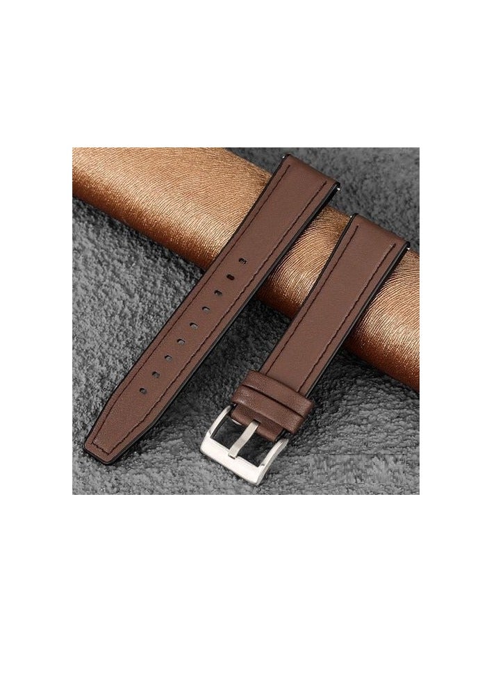 Watch Leather Bands Compatible with Huawei Watch GT4 Pro/GT4 46mm/GT Runner/Watch 4 Pro/Watch 4 Wristband Strap Replacement Bracelet for Huawei GT 3 46mm/GT 2 Pro Brown - Image 1